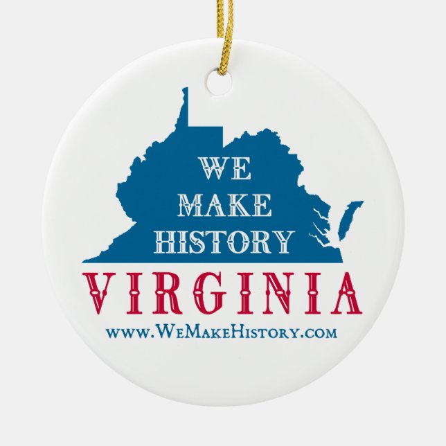 We Make History Virginia Ceramic Tree Decoration (Front)