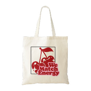 We match Energy Cherry print tote bag