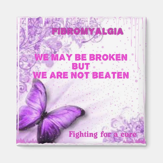 We may be beaten but not broken magnet (Front)