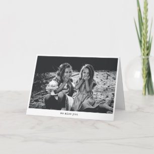 We Miss You Minimalist Personalised Photo Blank Card