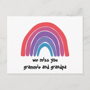 We Miss You Rainbow Grandparents Postcard
