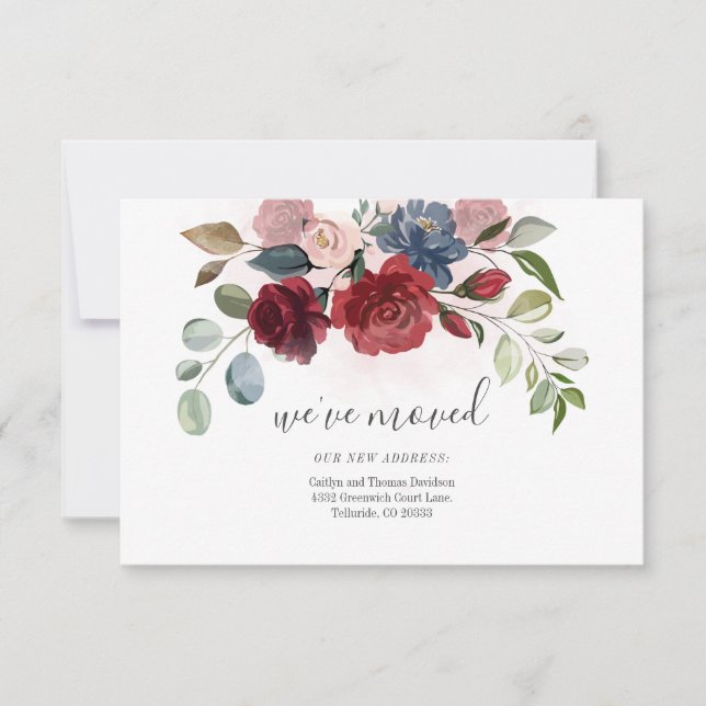 We Moved Address Watercolor Moving Announcement (Front)