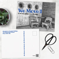 We Moved Adirondack Chairs Monochrome Announcement