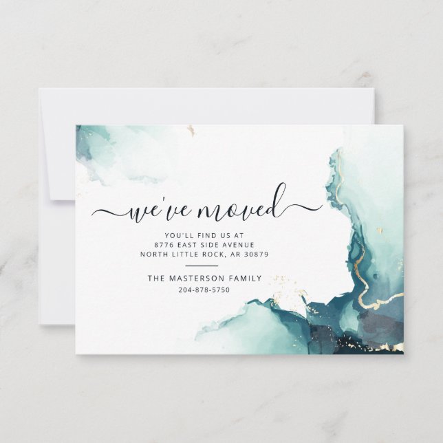 We Moved Agate Script Moving Announcement (Front)