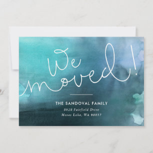 We Moved! Blue Hand-lettered New Address Announcement