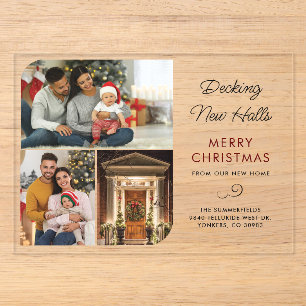 We Moved Christmas Photos Moving Home Acrylic Invitations