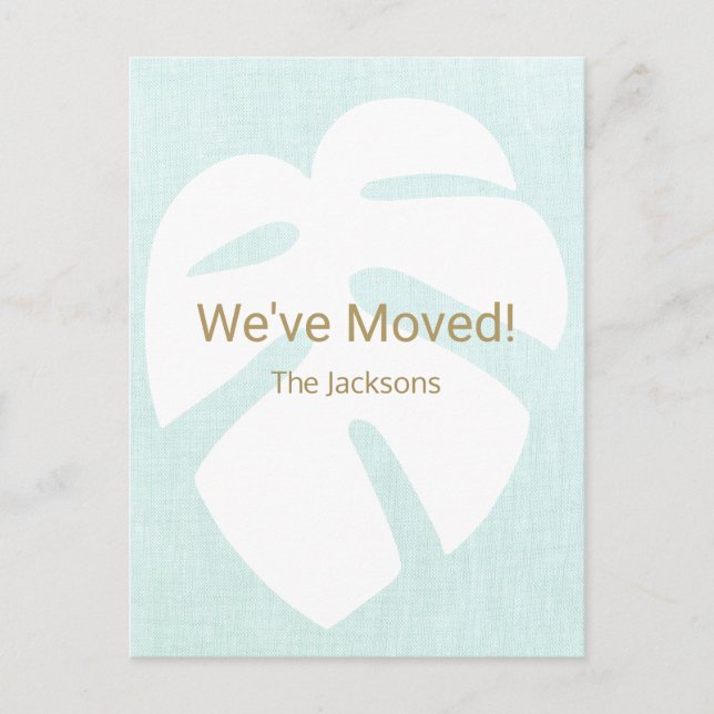 We Moved Monstera Tropical Leaf  Postcard (Front)