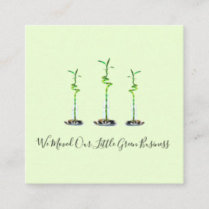 We Moved New Business Address Lucky Bamboo Square Business Card
