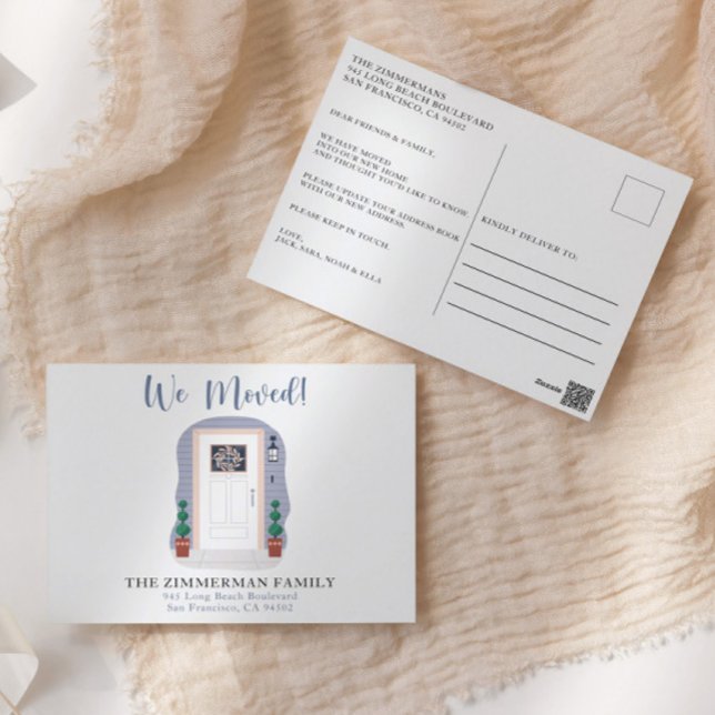 We Moved Our New Address Pastel Watercolor Postcard (Creator Uploaded)