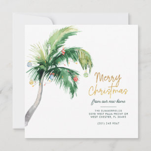 We Moved Palm Tree Holiday Moving Announcement