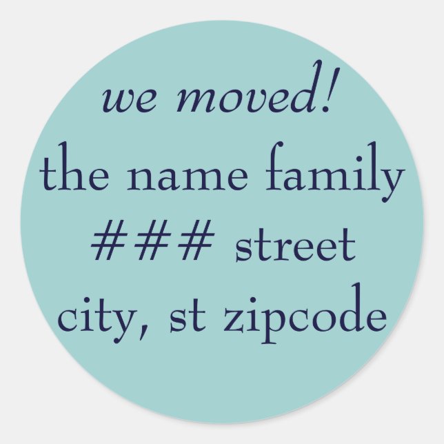 we moved! return address label - personalise info (Front)