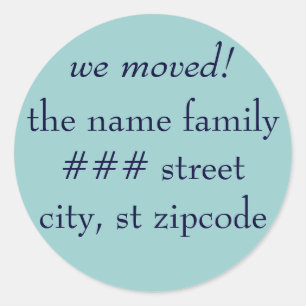 we moved! return address label - personalise info