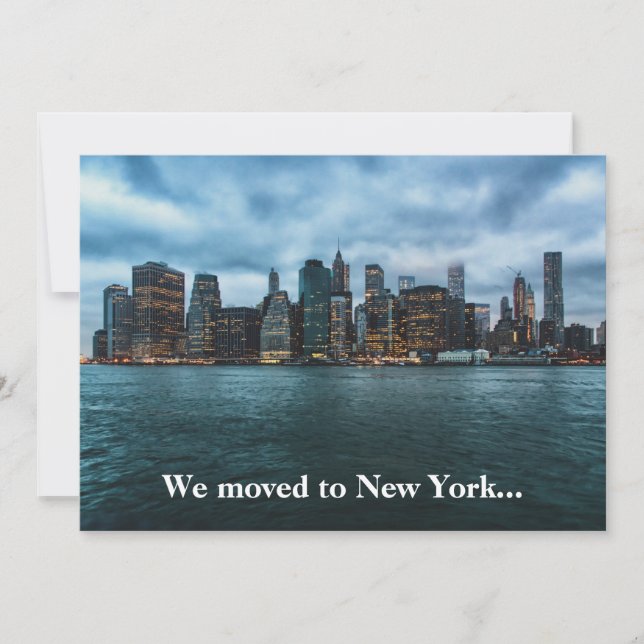 We Moved to New York City Skyline Photo Moving Announcement (Front)