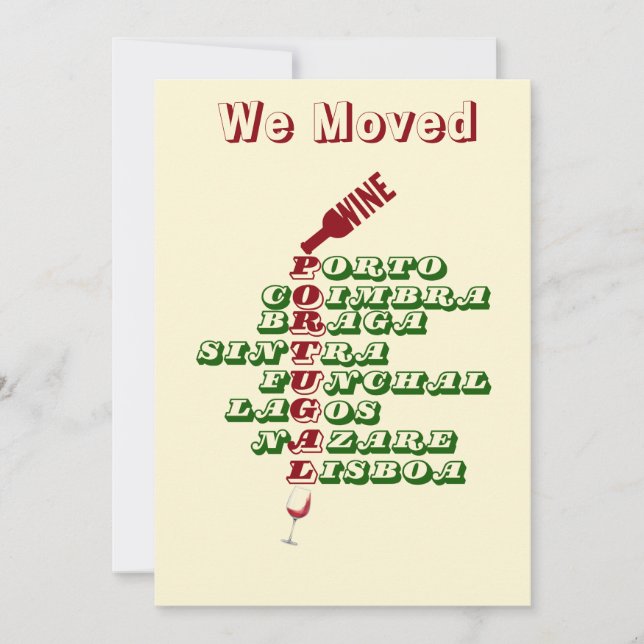 We Moved to Portugal Portguese cities Holiday Card (Front)