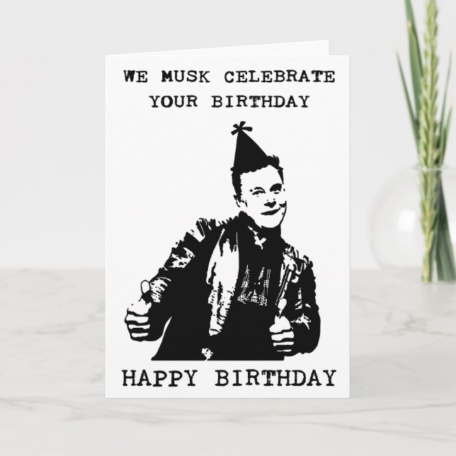  We MUSK Celebrate your BIRTHDAY-Qr code Thank You Card (Front)