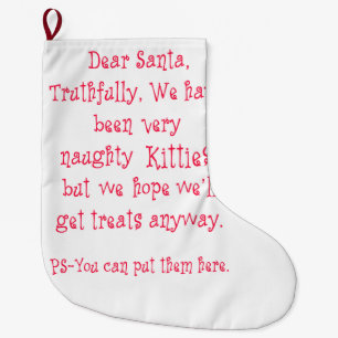 We naughty kitties large christmas stocking