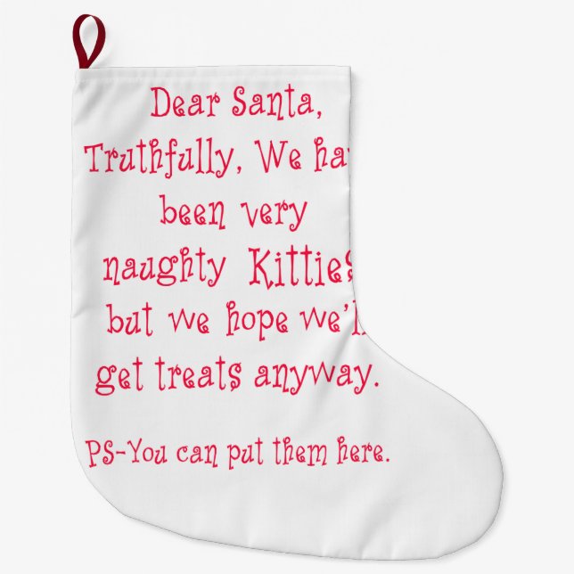 We naughty kitties large christmas stocking (Front)