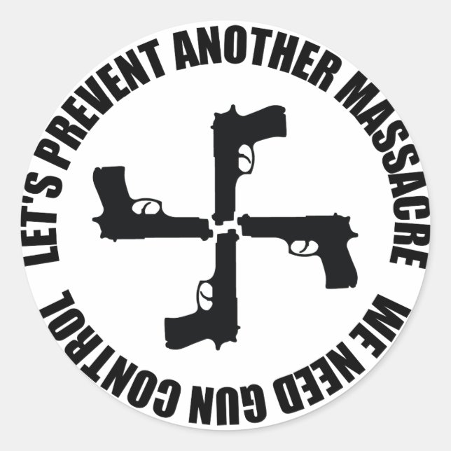 We Need Gun Control Classic Round Sticker (Front)