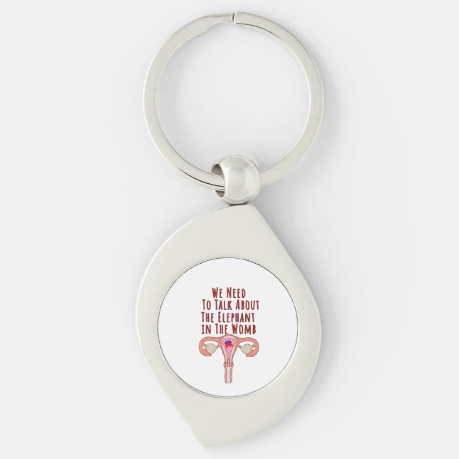 We Need to Talk About The Elephant In The Womb Key Ring (Front)
