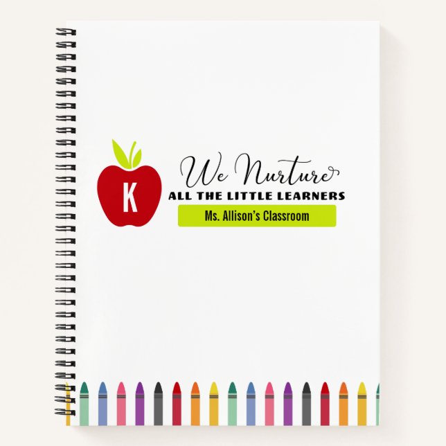 We Nurture Rainbow Crayons Elementary School Notebook (Front)