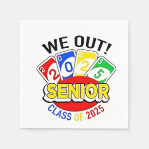 We Out Senior 2025 Gambling Game Graduation  Napkin