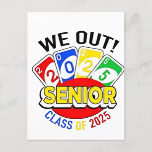 We Out Senior 2025 Gambling Game Graduation  Postcard