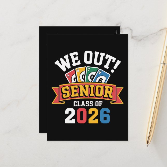 We Out Senior Class Of 2026 Holiday Postcard (Front/Back In Situ)