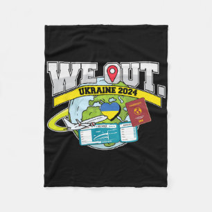 We Out Trip To Ukraine Travel Matching Family Vaca Fleece Blanket