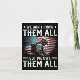 We Owe Them All With American Flag Memorial Day  Card