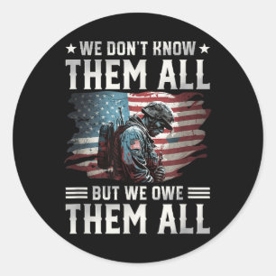 We Owe Them All With American Flag Memorial Day  Classic Round Sticker