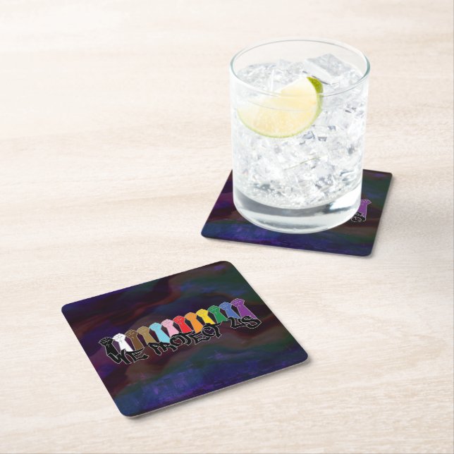 We Protect Us Square Paper Coaster (Insitu)