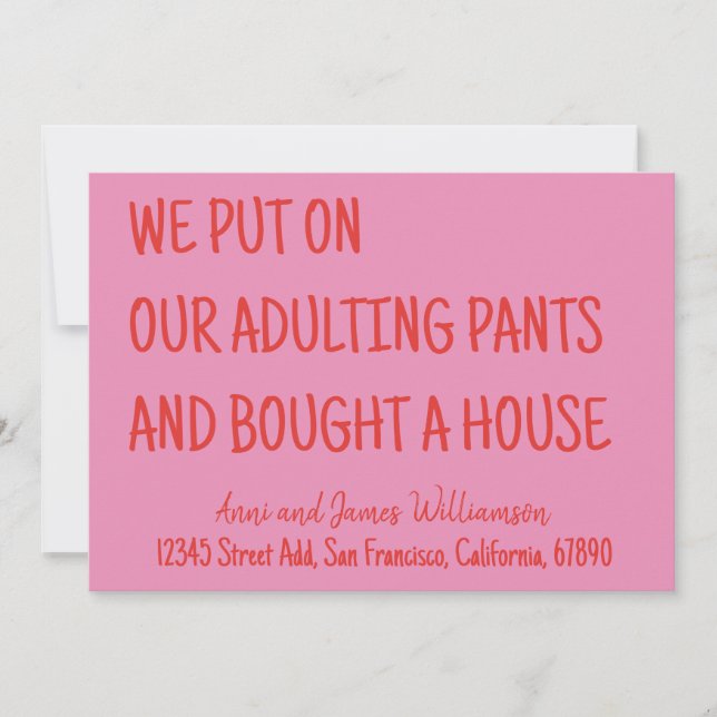 We Put On Our Adulting Pants And Bought A House   Announcement (Front)