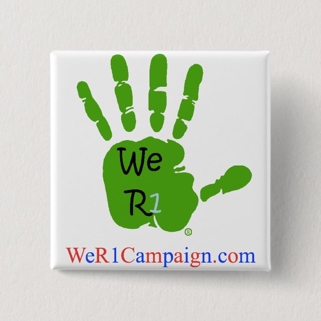 We R1 Green Hand Button (Front)