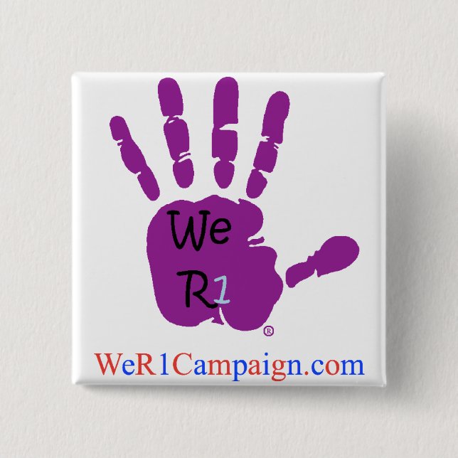 We R1 Purple Hand Button (Front)