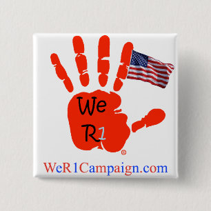 We R1 Red (USA Flag) Hand Button