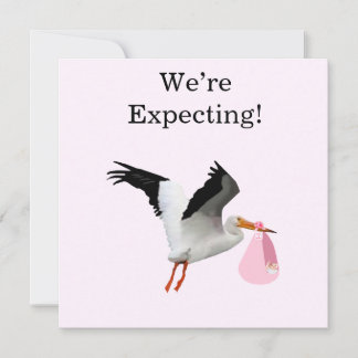 We’re Expecting Pink Announcement Card