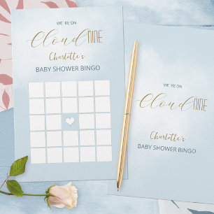 We´re on Cloud 9 Blue Baby Shower Bingo Game