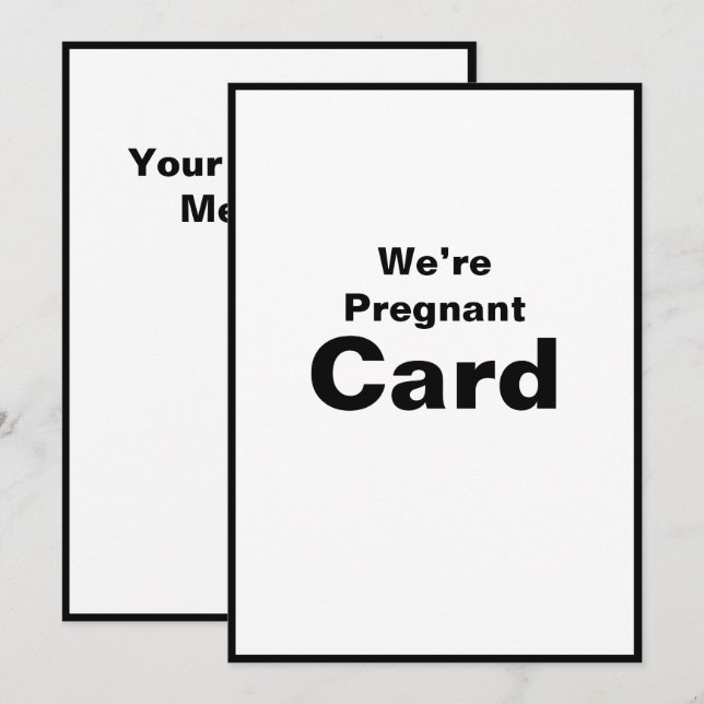 We’re Pregnant Pregnancy Baby Girl Baby Boy Card (Front/Back)