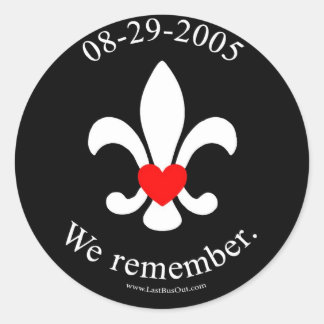 We remember classic round sticker