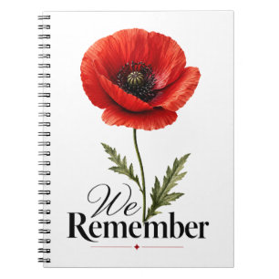 We Remember – Red Poppy Memorial Day Tribute Notebook