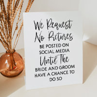 We Request No Pictures Wedding Foam Board Pedestal