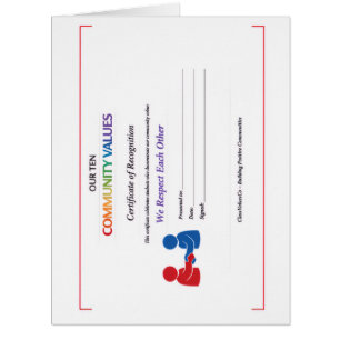 We Respect Each Other Certificate Award