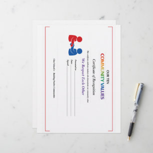 We Respect Each Other Certificate Stationery Paper Custom Letterhead