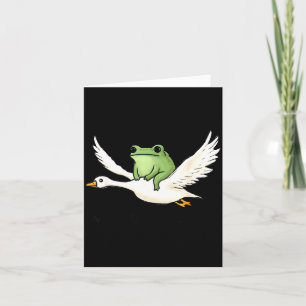 We Ride At Dawn Funny Frog Riding Goose Chaotic An Card