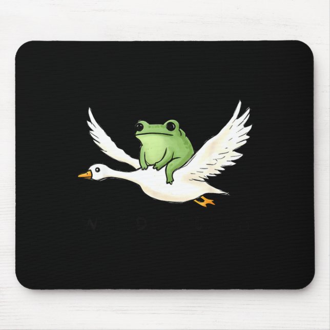We Ride At Dawn Funny Frog Riding Goose Chaotic An Mouse Pad (Front)