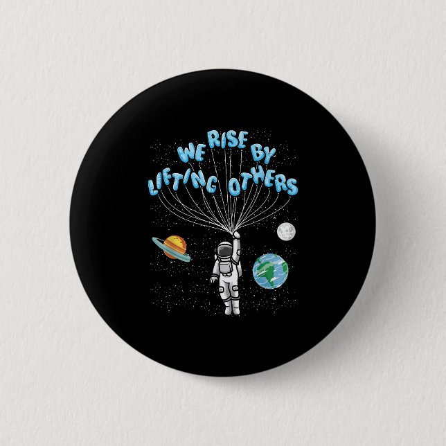 We Rise Motivational Quote - Clic Fit, Short Sleev 6 Cm Round Badge (Front)