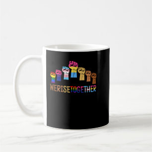 We Rise Together Black Pride BLM LGBT Raised Fist Coffee Mug
