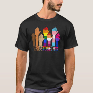 We Rise Together LGBT Lesbian Gay Bisexual Pride M T-Shirt