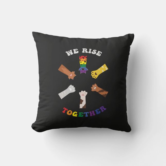 We Rise Together | Paw Print | Diversity | Unity Cushion (Front)