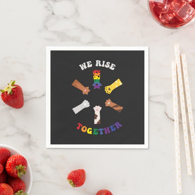 We Rise Together | Paw Print | Diversity | Unity Napkin (Insitu)